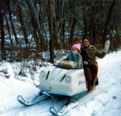 Katherine (Kat) McDougal Wheeler McCandless; Ruth Bennett McDougal Dorrough; snowmobile snow